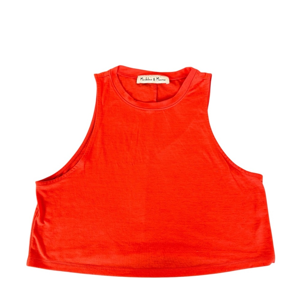 Madeline & Monroe Orange Sleeveless Crop Top‎ Sz Small
